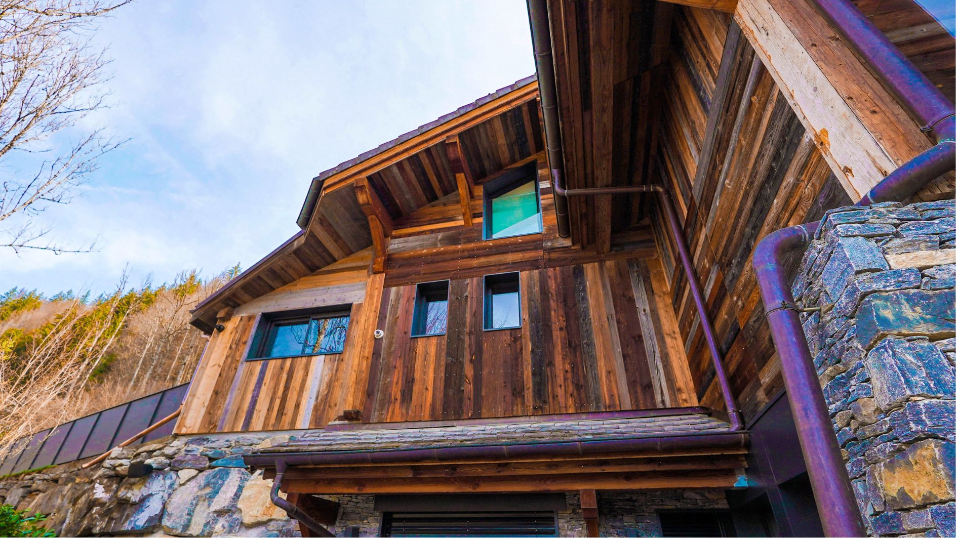 Chalet Montage Geneve entreprise construction - Façade bois red cedar