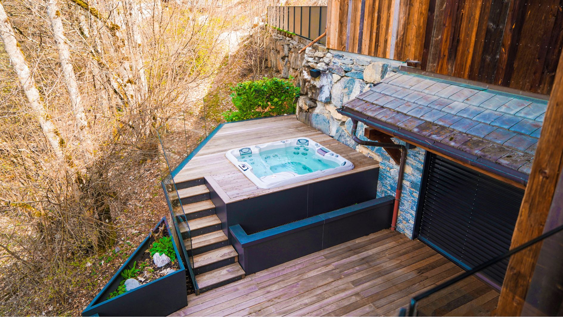 Chalet Montage Geneve entreprise construction - Jaccuzzi