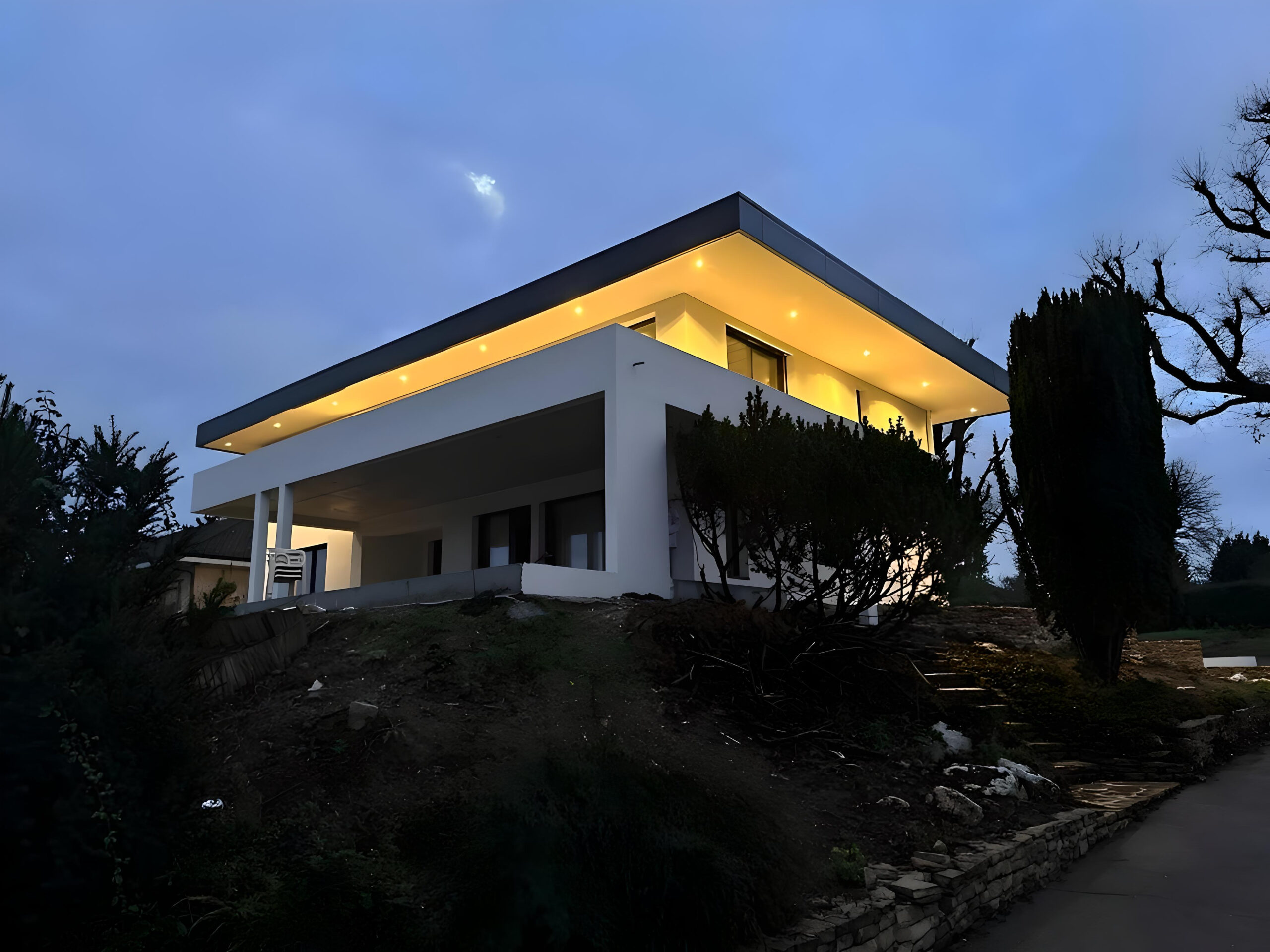 Rehausse - Surélévation Genève - Entreprise construction bois - Exterieur Nuit